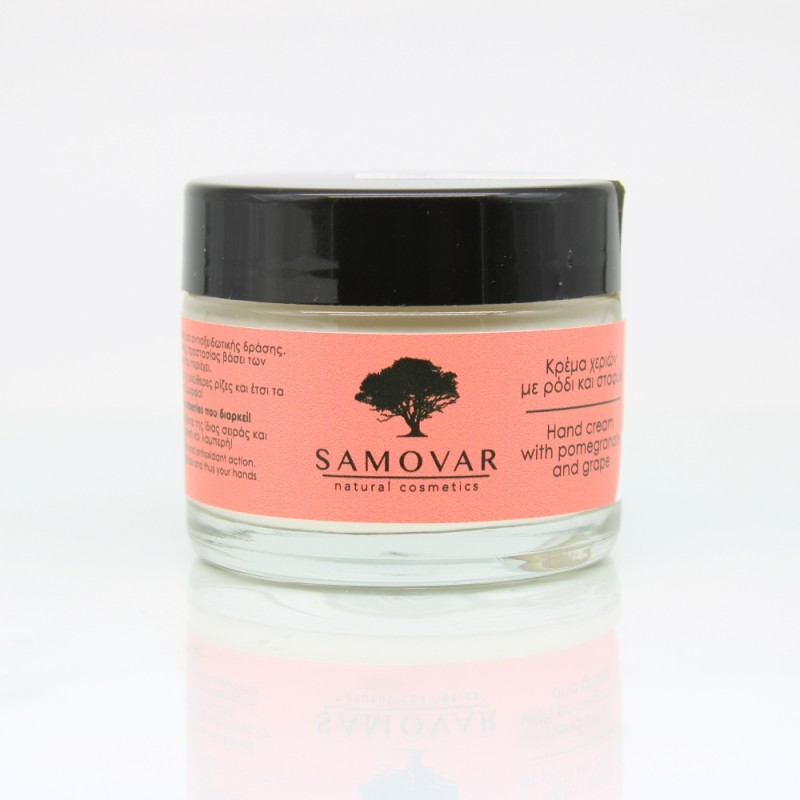 Αντιγηραντική κρέμα χεριών με ρόδι και σταφύλι