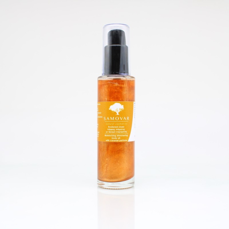 Ενυδατικό έλαιο λάμψης σώματος με άρωμα καραμέλας