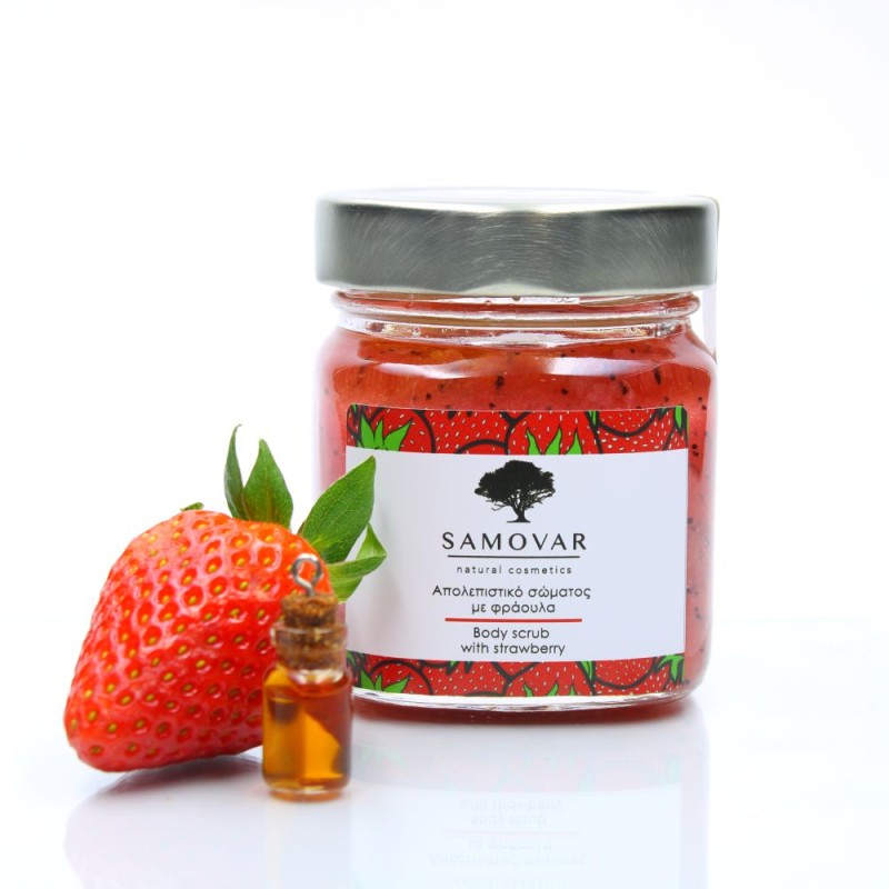 Scrub ζάχαρης  για το σώμα με φράουλα