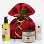 Γιορτινό σετ με άρωμα πούδρας - 3 προϊόντα σε μπορντό τσουβαλάκι