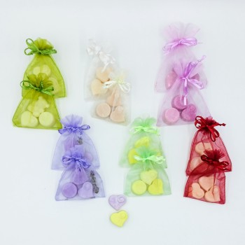 Κεράκια σόγιας (wax melts) σε οργάντζα Κεράκια σόγιας (wax melts) σε οργάντζα