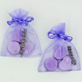 Κεράκια σόγιας (wax melts) σε οργάντζα